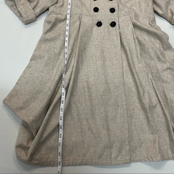 Katie Half sleeve Double Breasted Pea Coat, Beige, Size Small - Picture 4 of 8